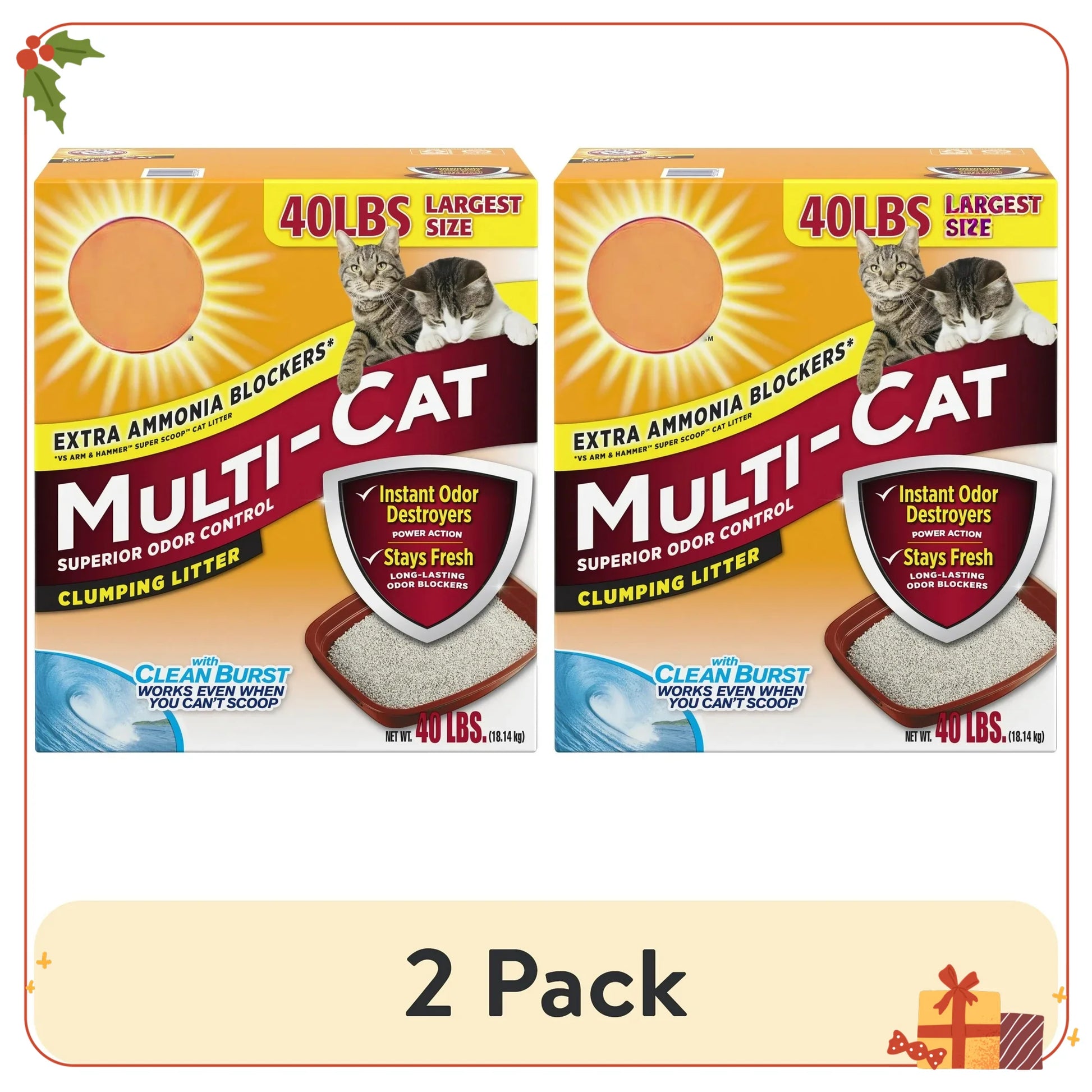 2 pack Superior Odor Control Cat Litter