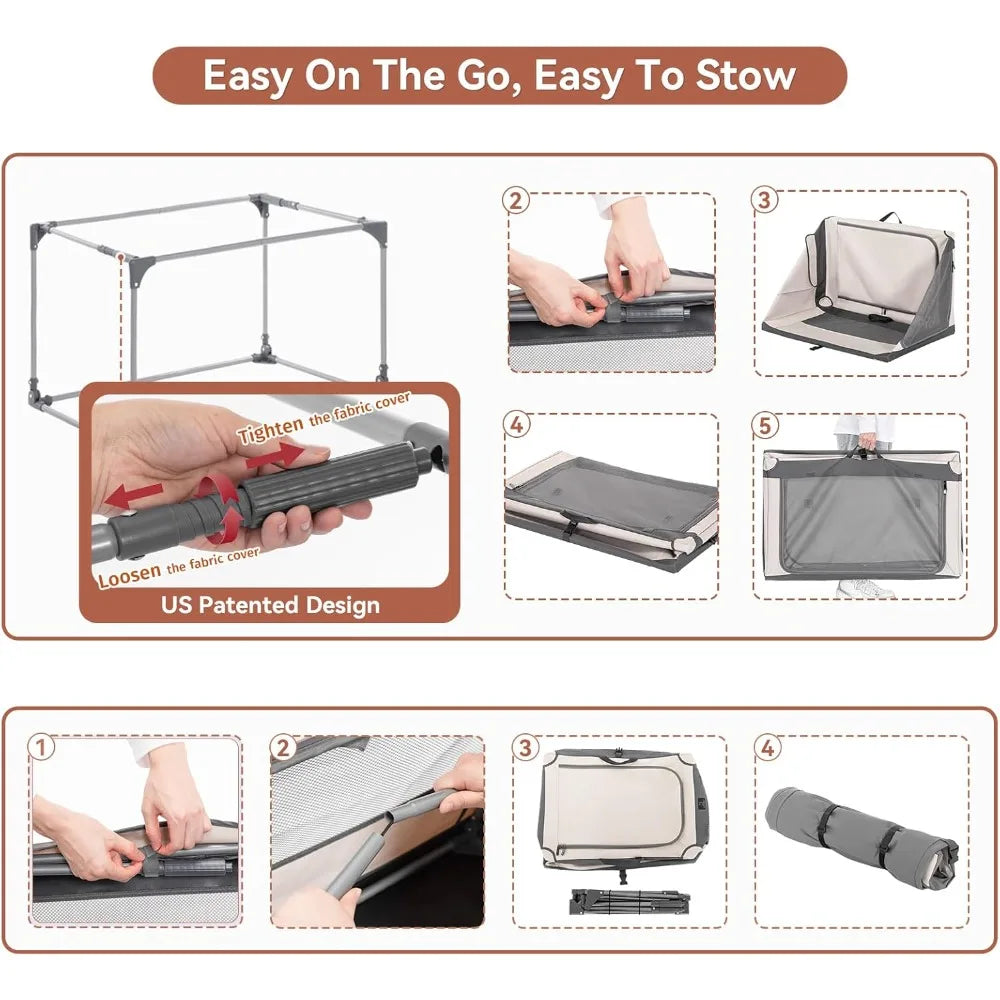 Durable Foldable Stainless Steel Dog Crate With Mesh