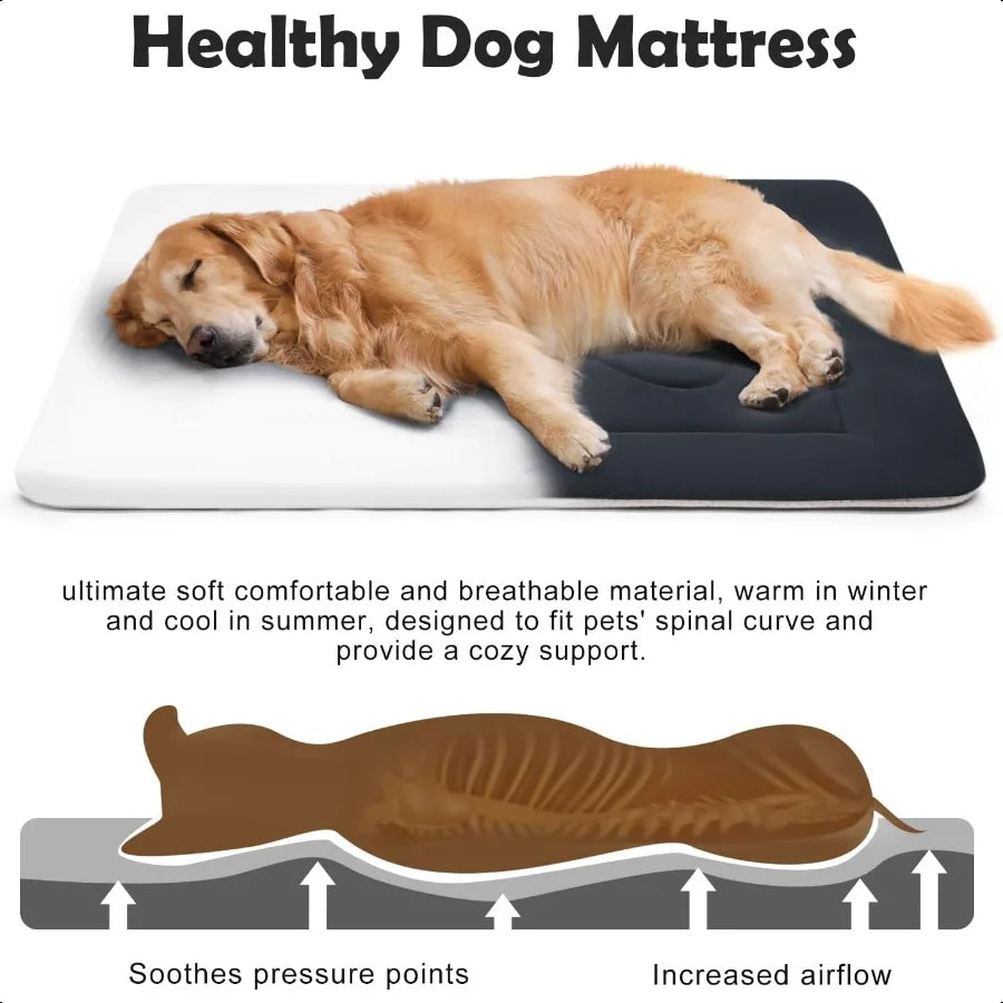 Cozy Non Slip Dog Bed for Crate with Washable Mat
