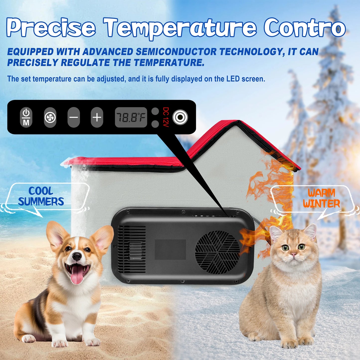 Smart Pet AC House - Auto Climate Control Cabin for Dogs Cats | Energy Efficient Quiet，Scratch-Proof Design