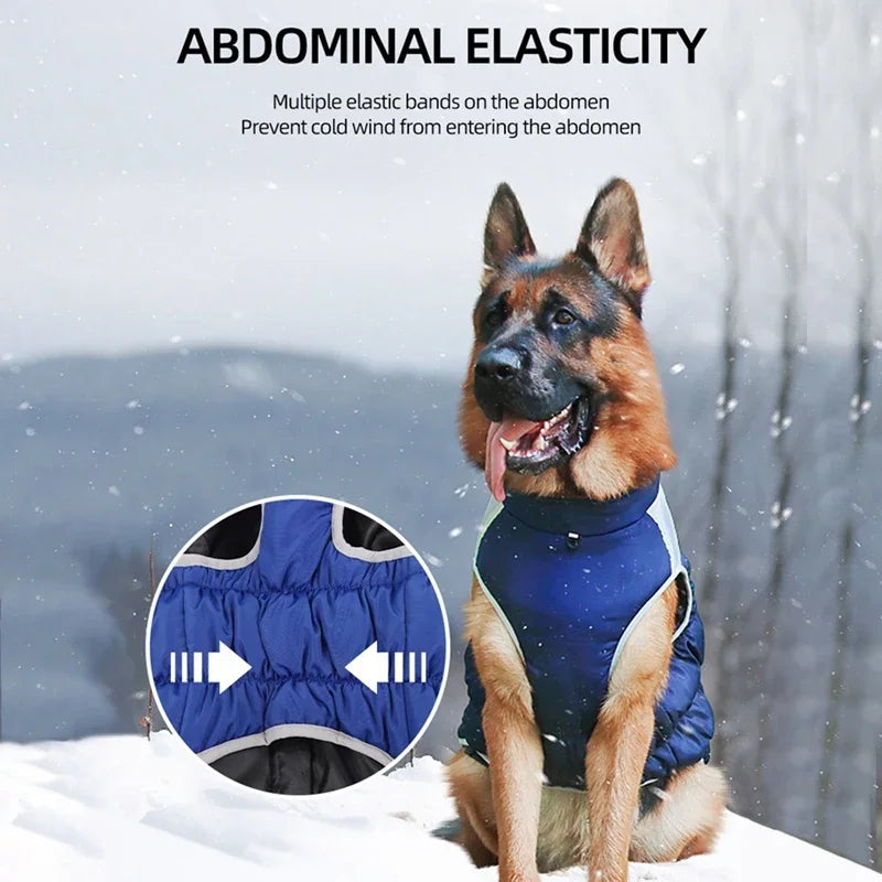 Winter Dog Coat With Reflective Strip For Pet Hoodie Dog Puppy Cold Jacket Waterproof Windproof Thick Dog Padded Vest XL-6XL