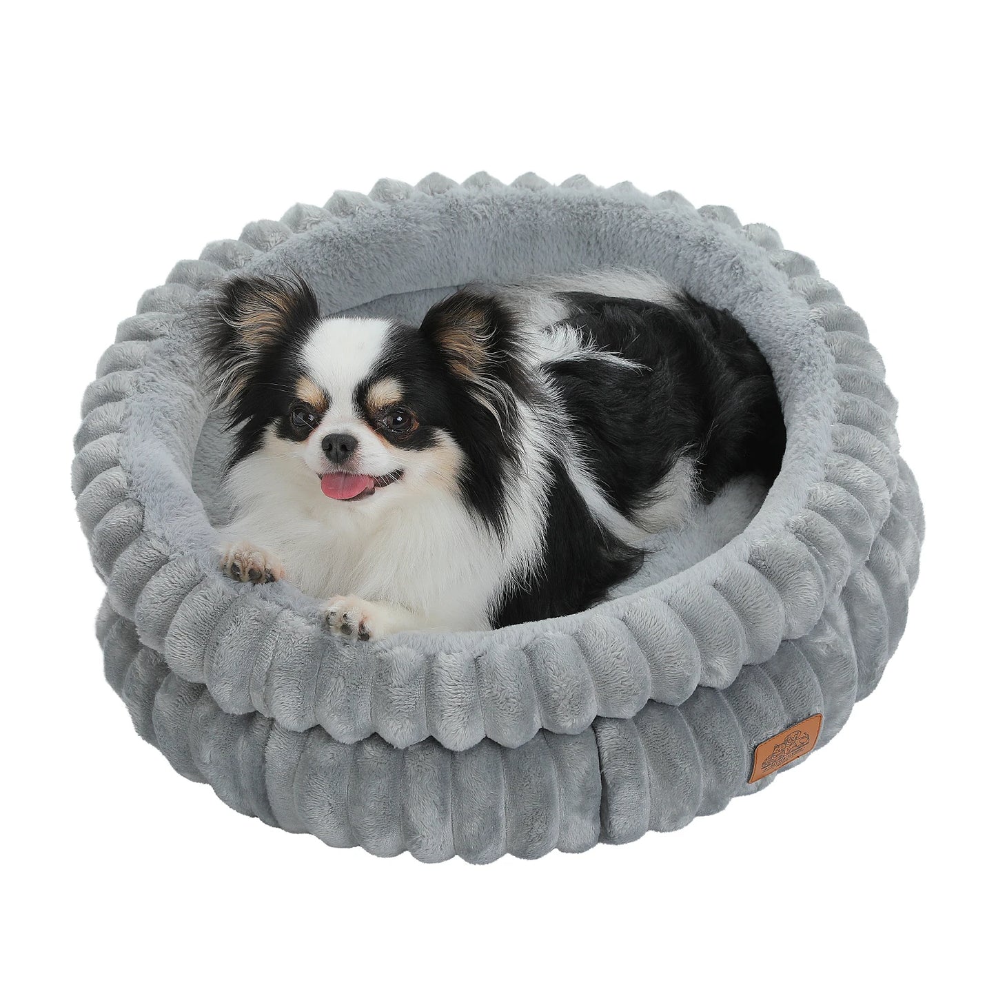 Cozy Cat Bed With Anti Slip Bottom Fluffy Cushion For Indoor Pets Removable Cover Available In Grey And Brown