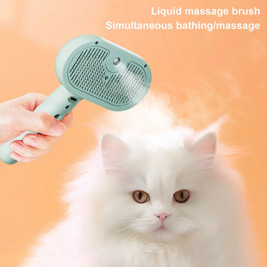 3 In 1 Cat Steam Brush For Premium PetHair Grooming