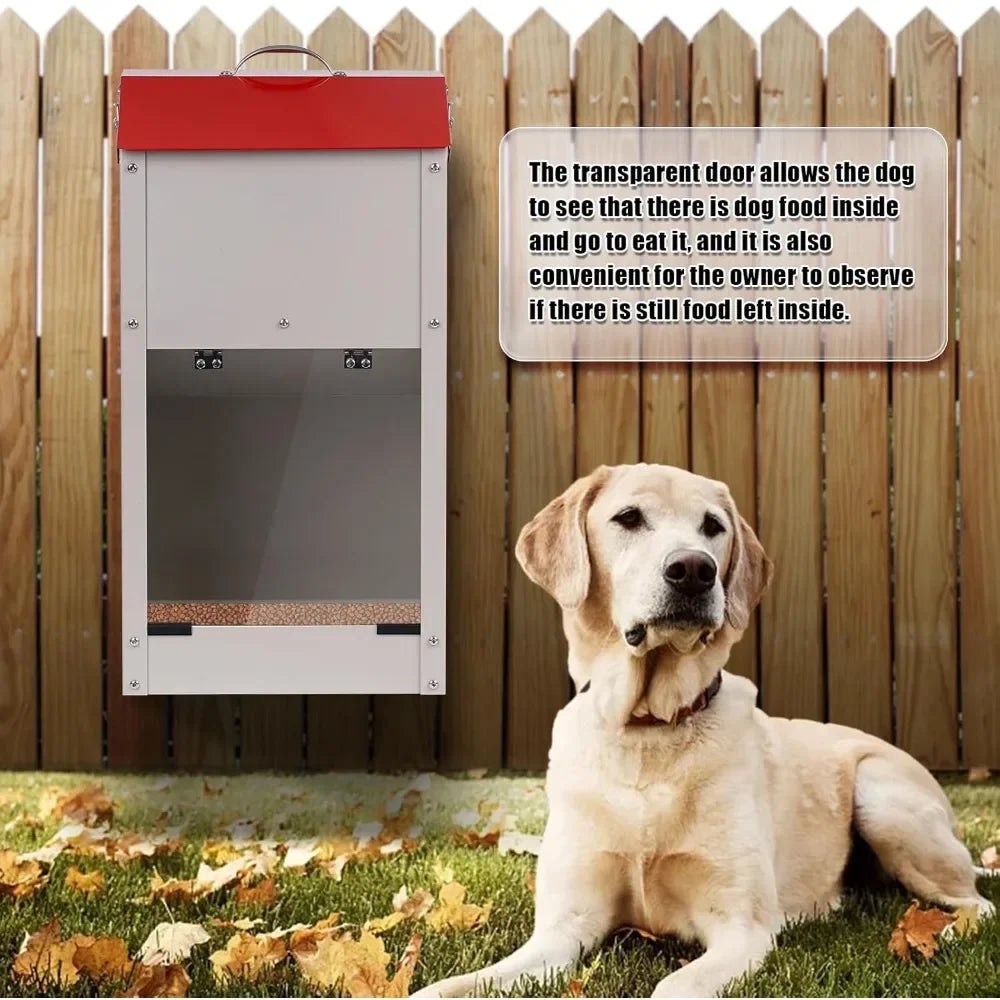 Automatic Dog Feeder Outdoor Stainless Steel Food Dispenser