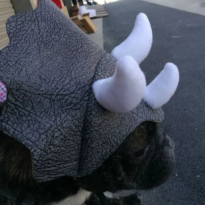 Triceratops Dinosaur Pet Costume Hat For Cats And Dogs
