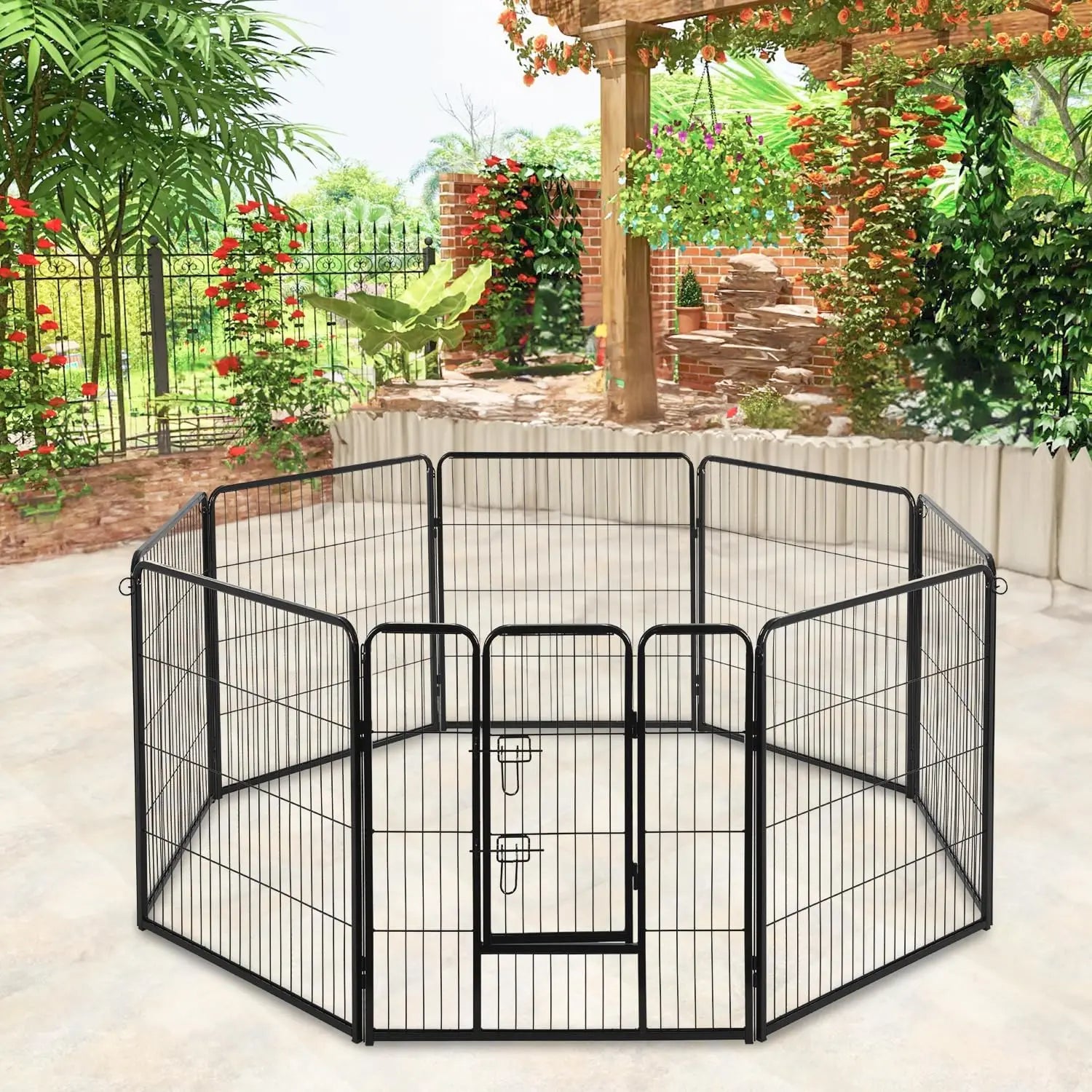Dog Playpen | 40 Inch, 8 Panels | Heavy Duty Metal Pet Exercise Pen 
