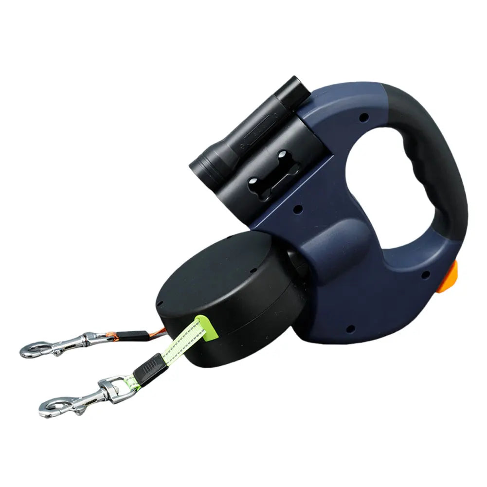 Double Headed Dog Leash with 360 Degree Swivel and LED Light