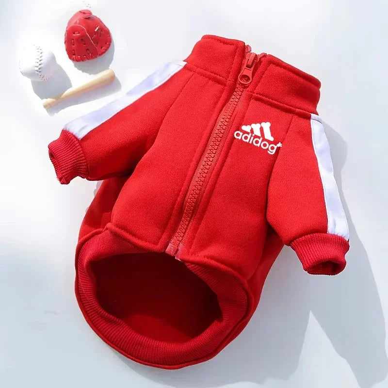 Baseball Style Dog Jacket for Winter Pets Adidog Sportswear