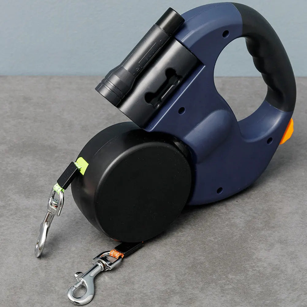 Double Headed Dog Leash with 360 Degree Swivel and LED Light