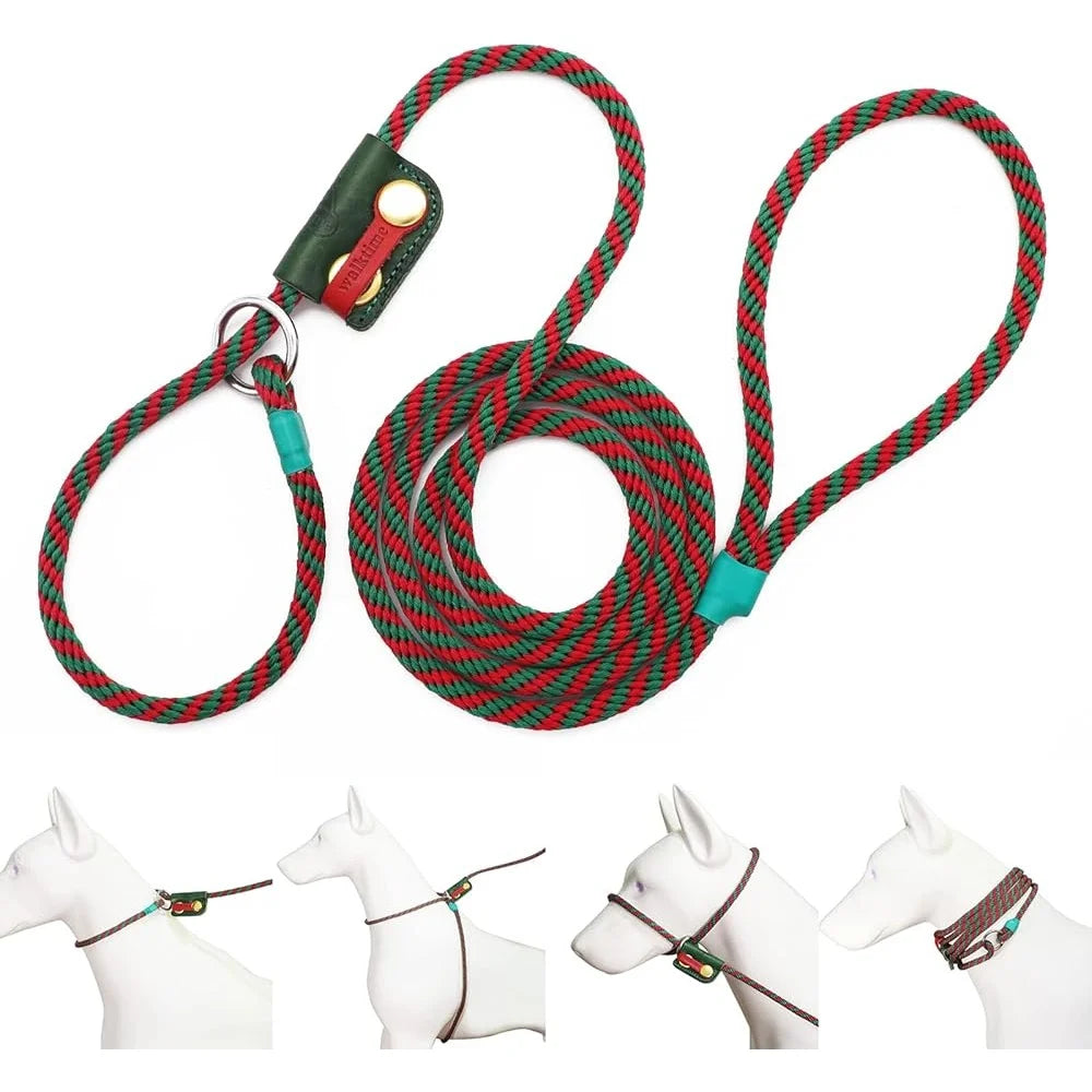 Slip Lead Dog Leash Set No Pull Harness Gentle Collar Training Rope Leash Adjustable Pet Walking Scarf Multi Functional Leash