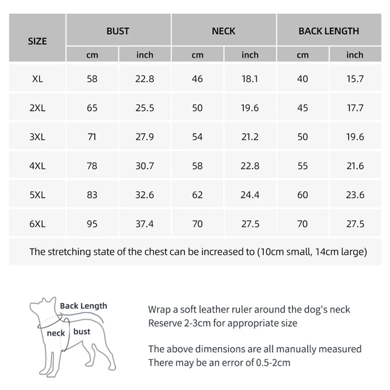 Winter Dog Coat With Reflective Strip For Pet Hoodie Dog Puppy Cold Jacket Waterproof Windproof Thick Dog Padded Vest XL-6XL