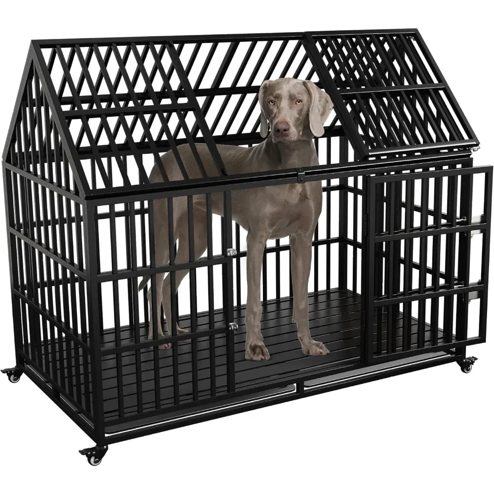 54 inch Heavy Duty Indestructible Dog Crate, Escape Proof Dog 