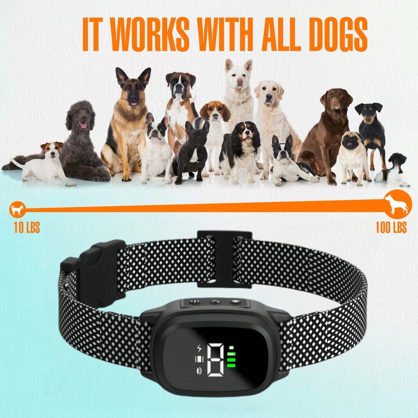 Rechargeable Waterproof Bark Collar With Vibration Training For Dogs