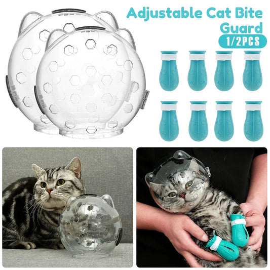 Breathable Cat Muzzle Hood for Gentle Grooming and Safety