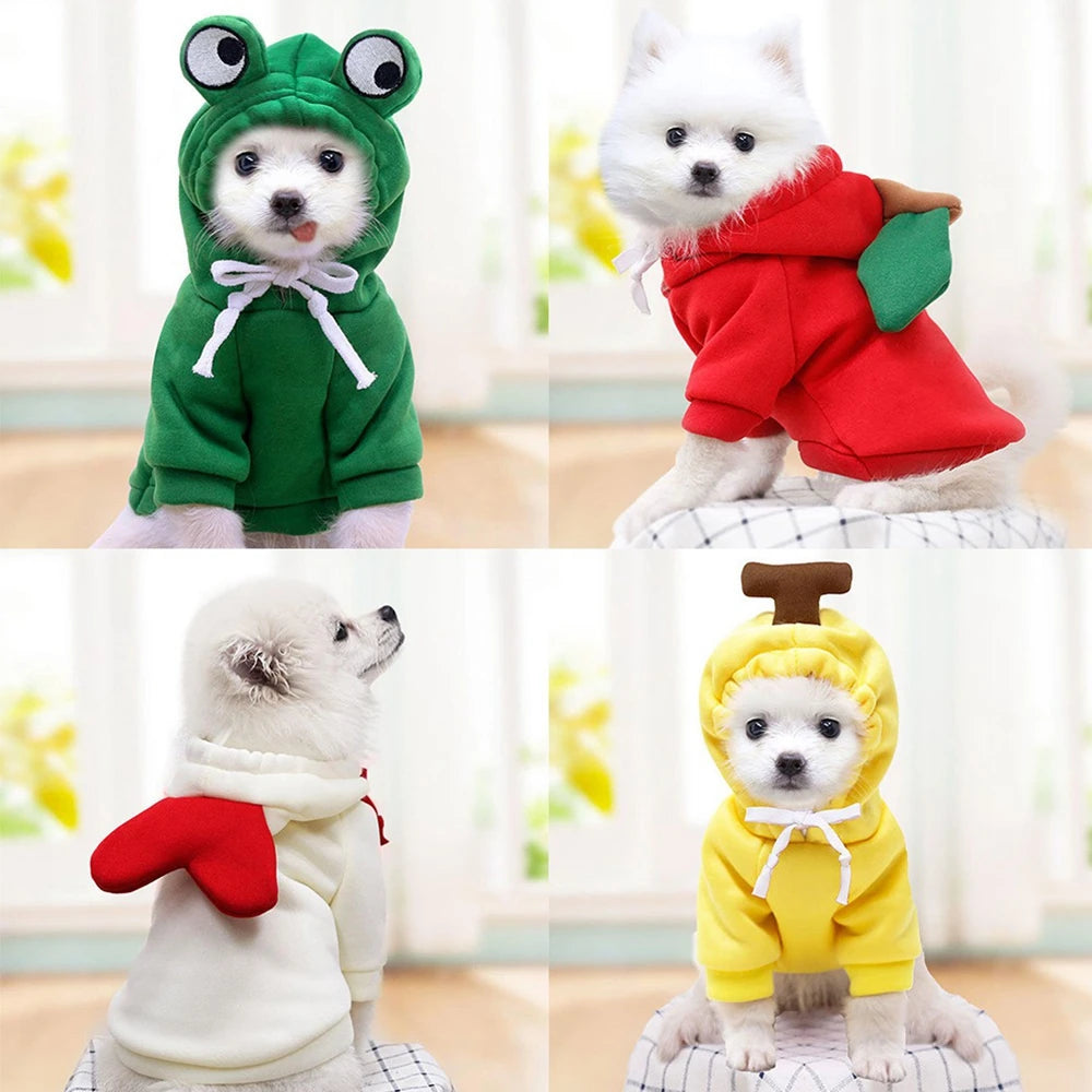 Cozy Plush Dog Hoodie Coat For Small Breeds Autumn Wear
