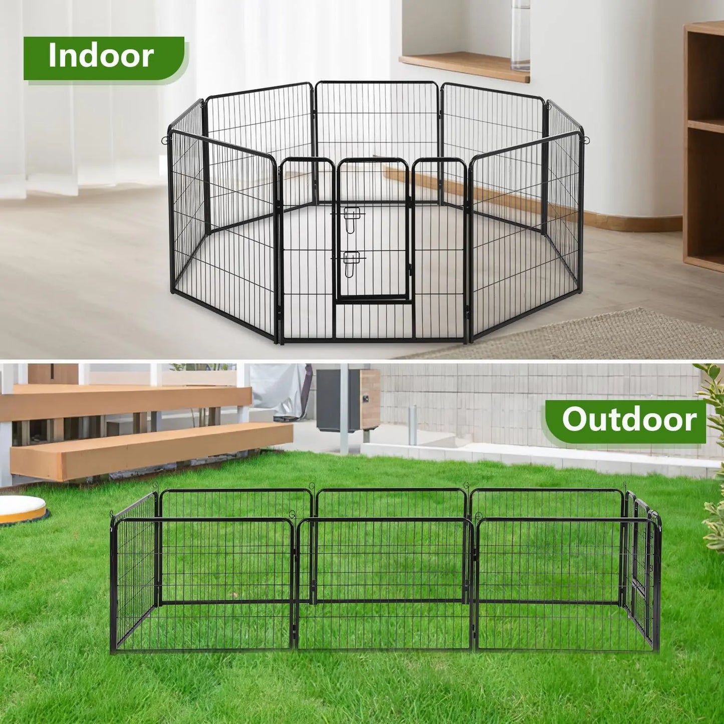 Dog Playpen | 40 Inch, 8 Panels | Heavy Duty Metal Pet Exercise Pen 
