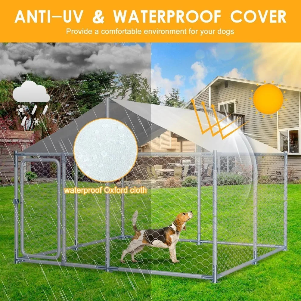 Heavy Duty Outdoor Dog Kennel With Roof And Chain Link