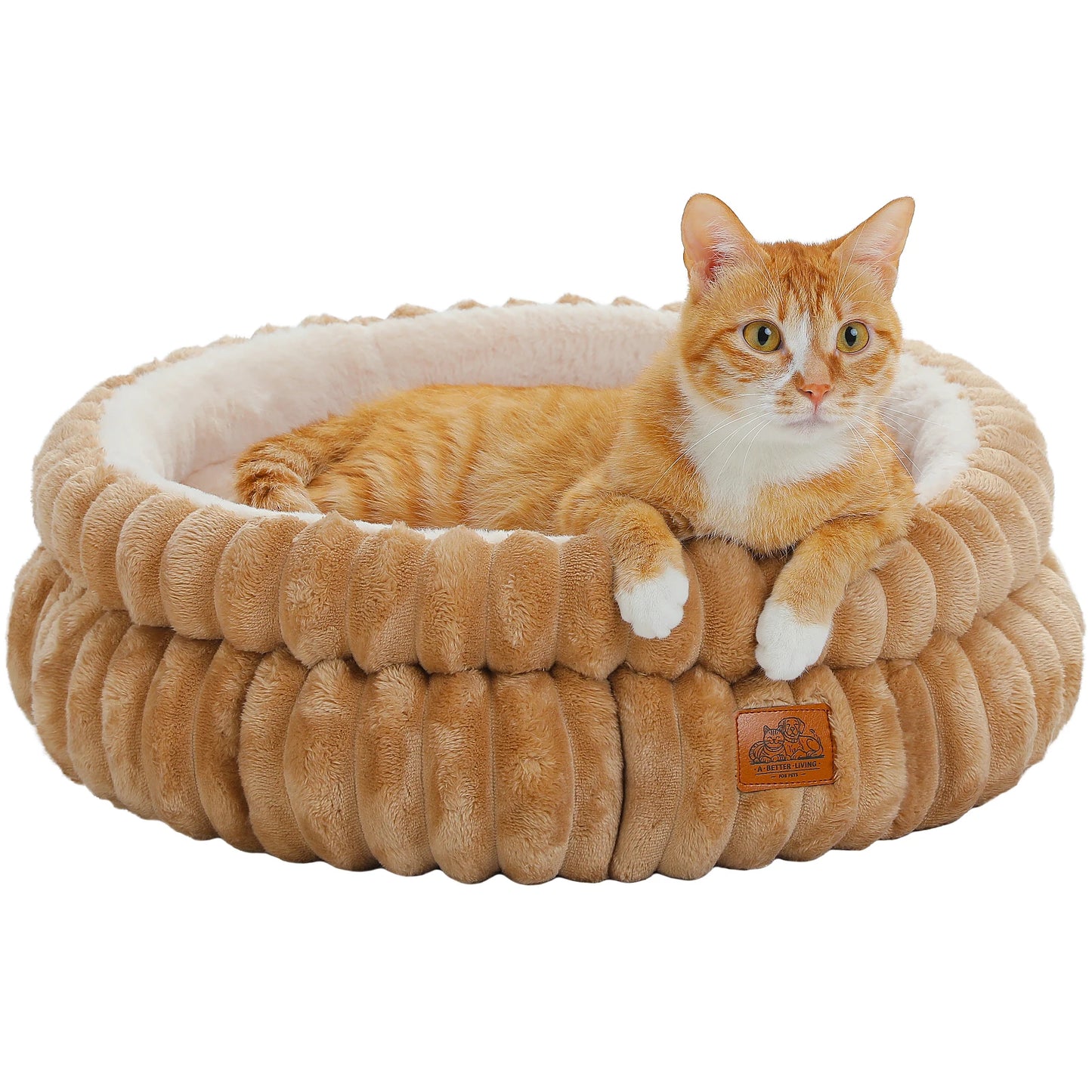 Cozy Round Pet Bed With AntiSlip For Cats And Dogs