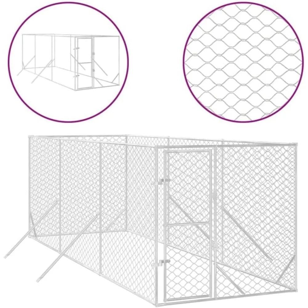 Weatherproof Outdoor Dog Kennel Cage Galvanized Steel