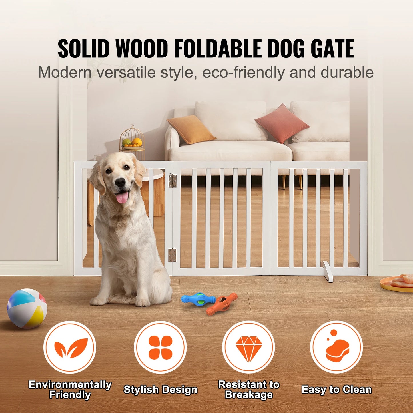 SucceBuy Free Standing Dog Gate Freestanding Pet Gate