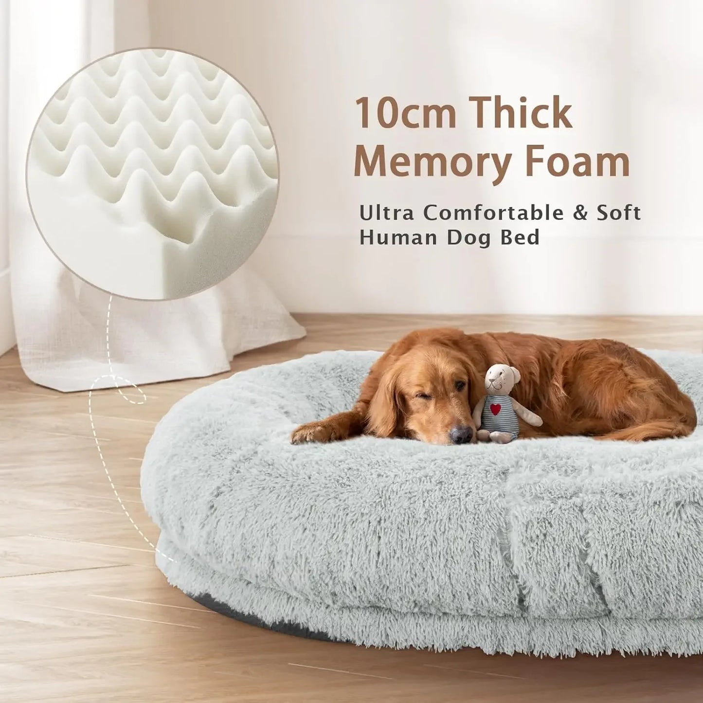 Giant Memory Foam Human Dog Bed For Adults And Pets
