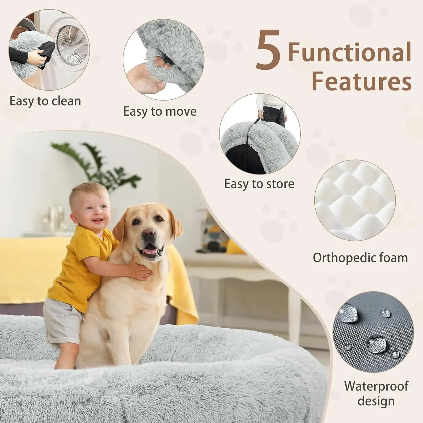 Giant Memory Foam Human Dog Bed For Adults And Pets