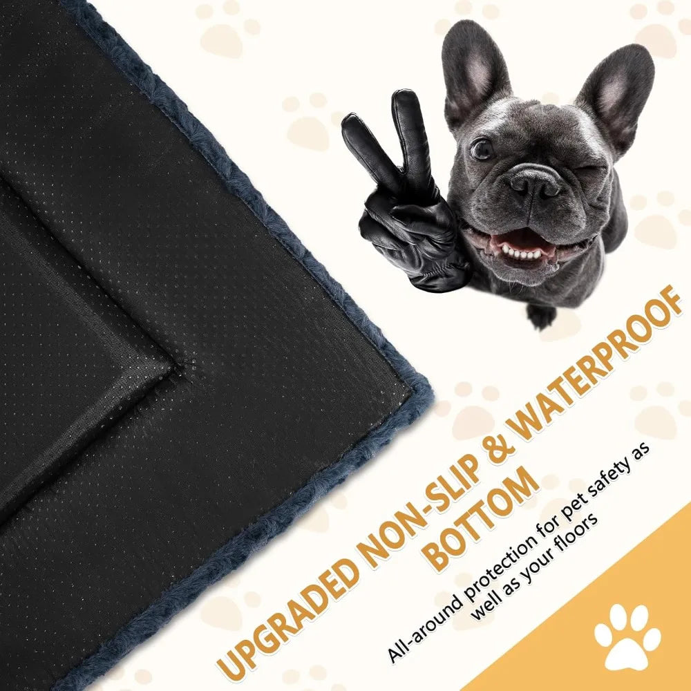 dog bed mat washable reversible dog crate pad soft fluffy 