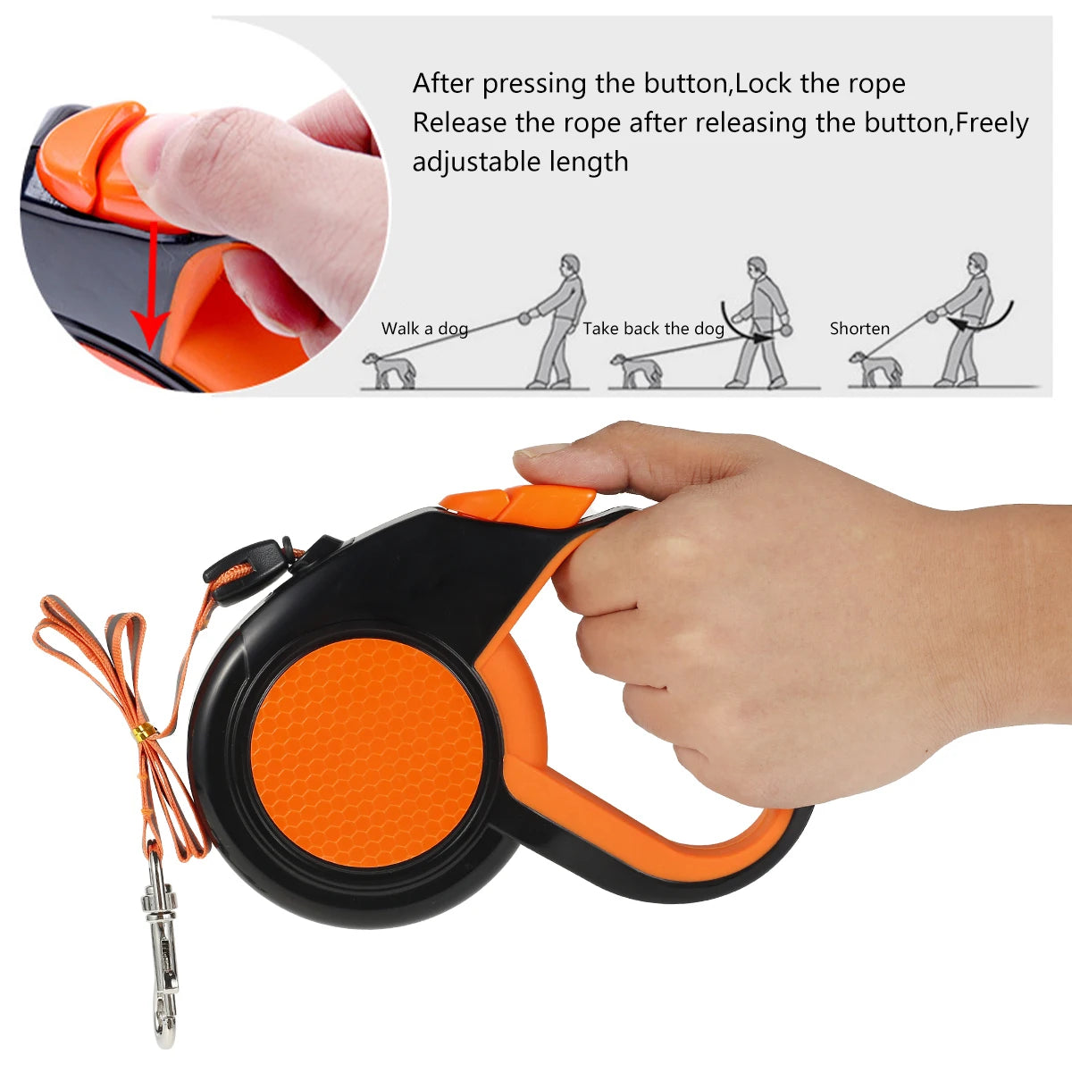 Heavy Duty Retractable Dog Leash With Non Slip Handle