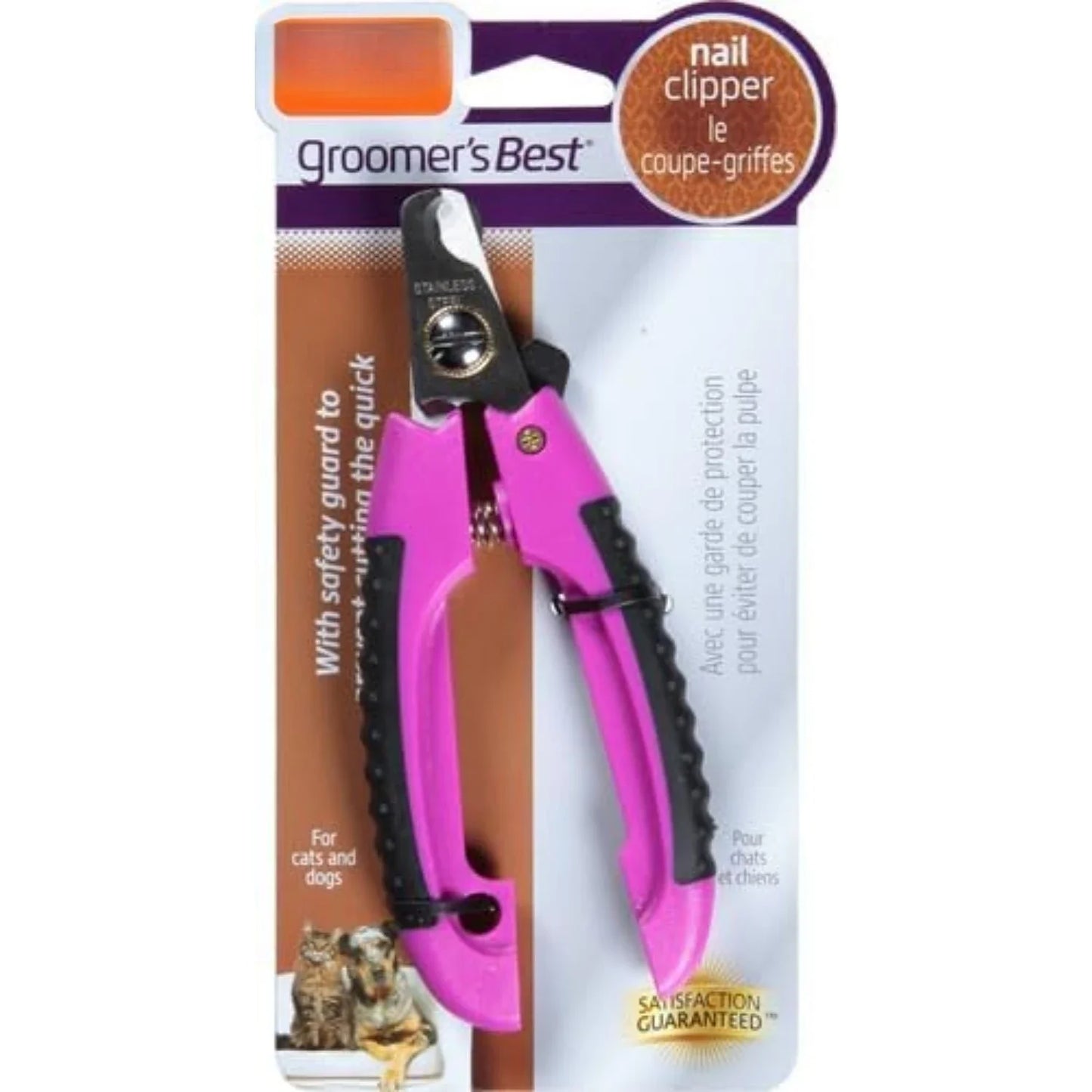 Groomer's Best Nail Clipper for Dogs and Cats Stainless Steel Rose Color