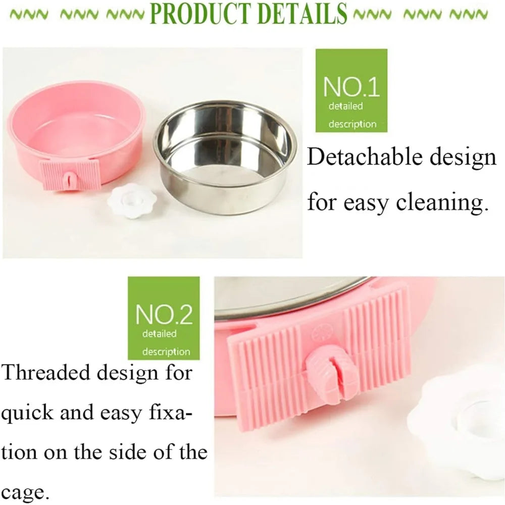 Removable Stainless Steel Hanging Dog Bowl For Many Pets