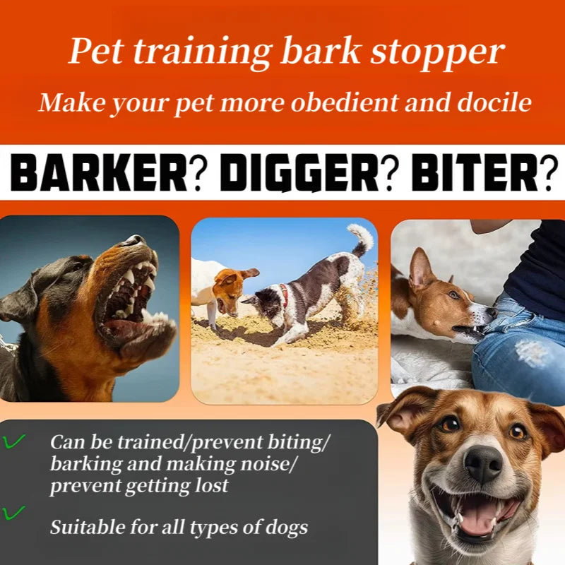 Rechargeable Waterproof Bark Collar With Vibration Training For Dogs