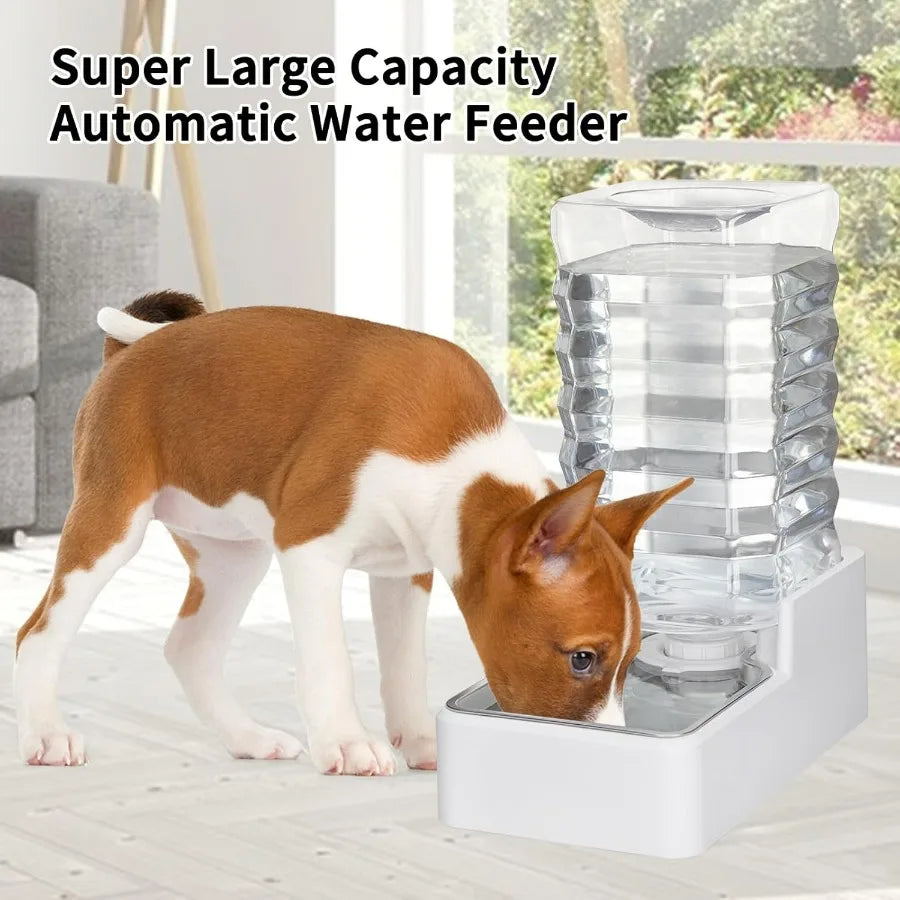 Automatic Pet Water Dispenser Gravity Fed Stainless Bowl