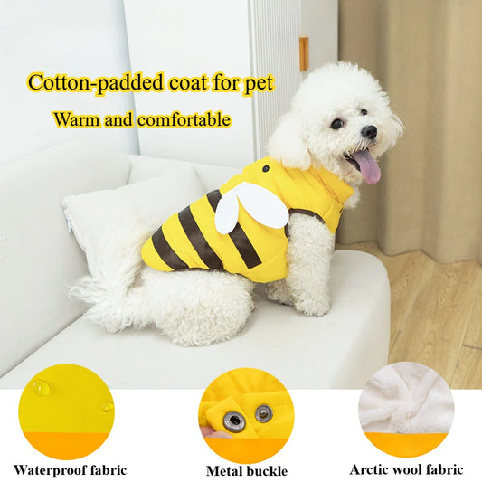 All Season Bee Pattern Dog Cat Waterproof Pet Clothing