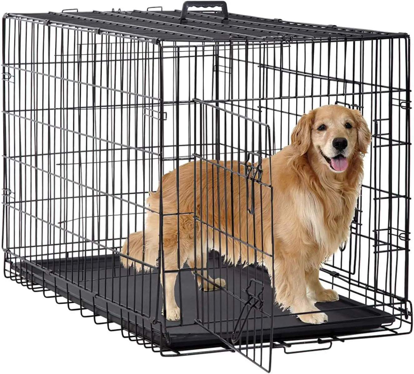 BestPet Dog Crate 48  Black Foldable Metal