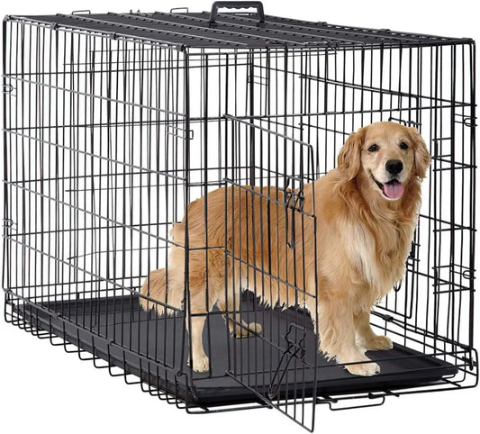 BestPet Dog Crate 48  Black Foldable Metal