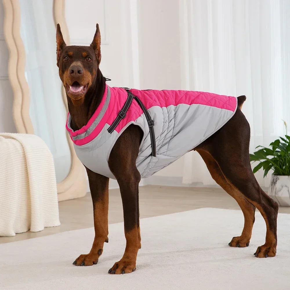 Waterproof Dog Jacket With Harness For Winter Warmth