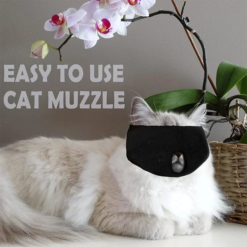 Breathable Cat Muzzle For Anti Biting Grooming And Bathing