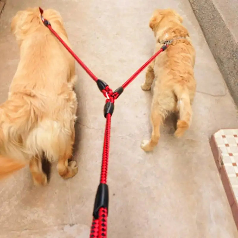 Double Leash For Dogs With 360 Degree Rotation And Safety