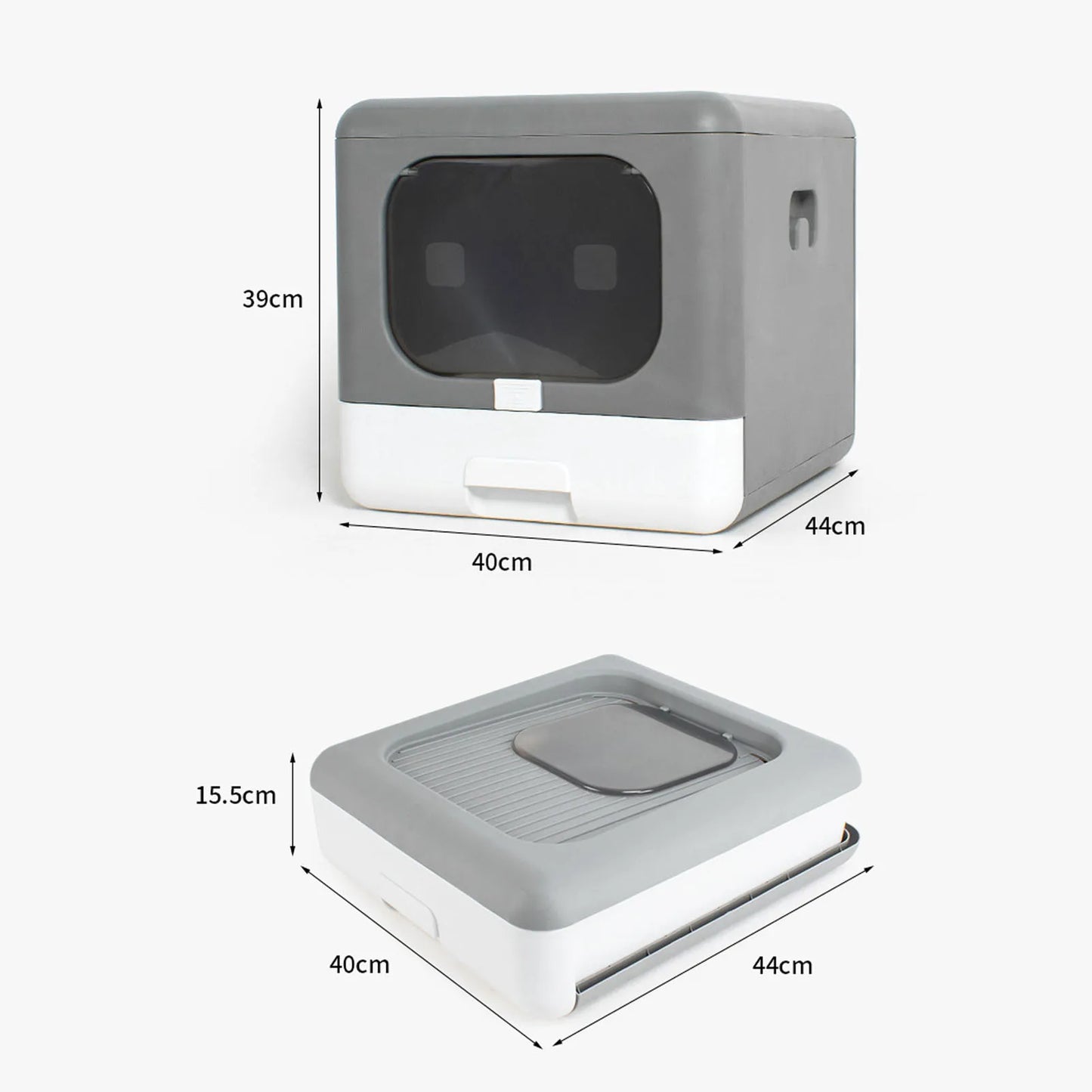 New Foldable Cat Litter Box Front Entry & Top Exit Toilet Boxes Enclosed Foldable Kitty Toilet Extra Large Pet Toilet