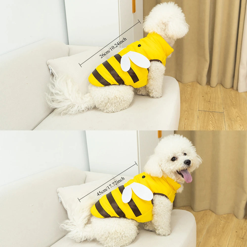All Season Bee Pattern Dog Cat Waterproof Pet Clothing