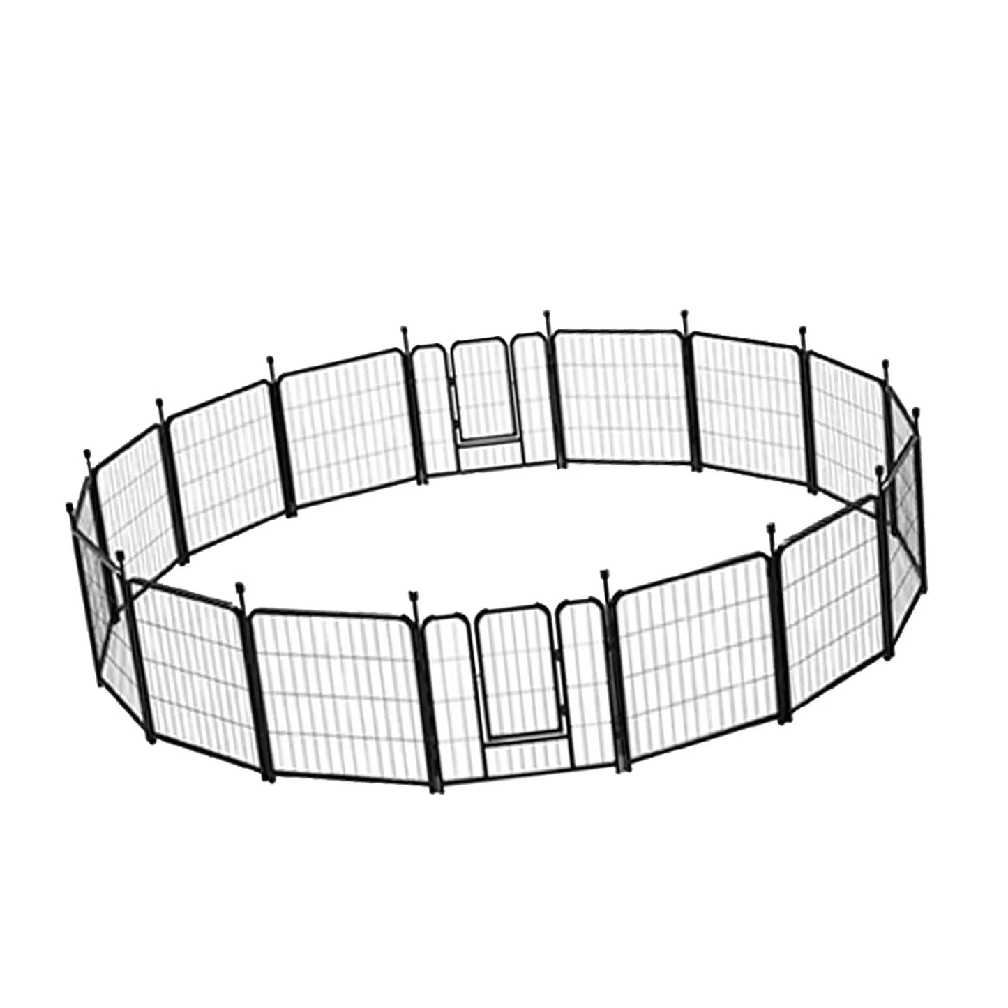 16 Panels 24 Inch Pet Exercise Playpen with Sound Reduction Cover and 2 Clip Metal Dog Puppy Playpen for Indoor and Outdoor Use