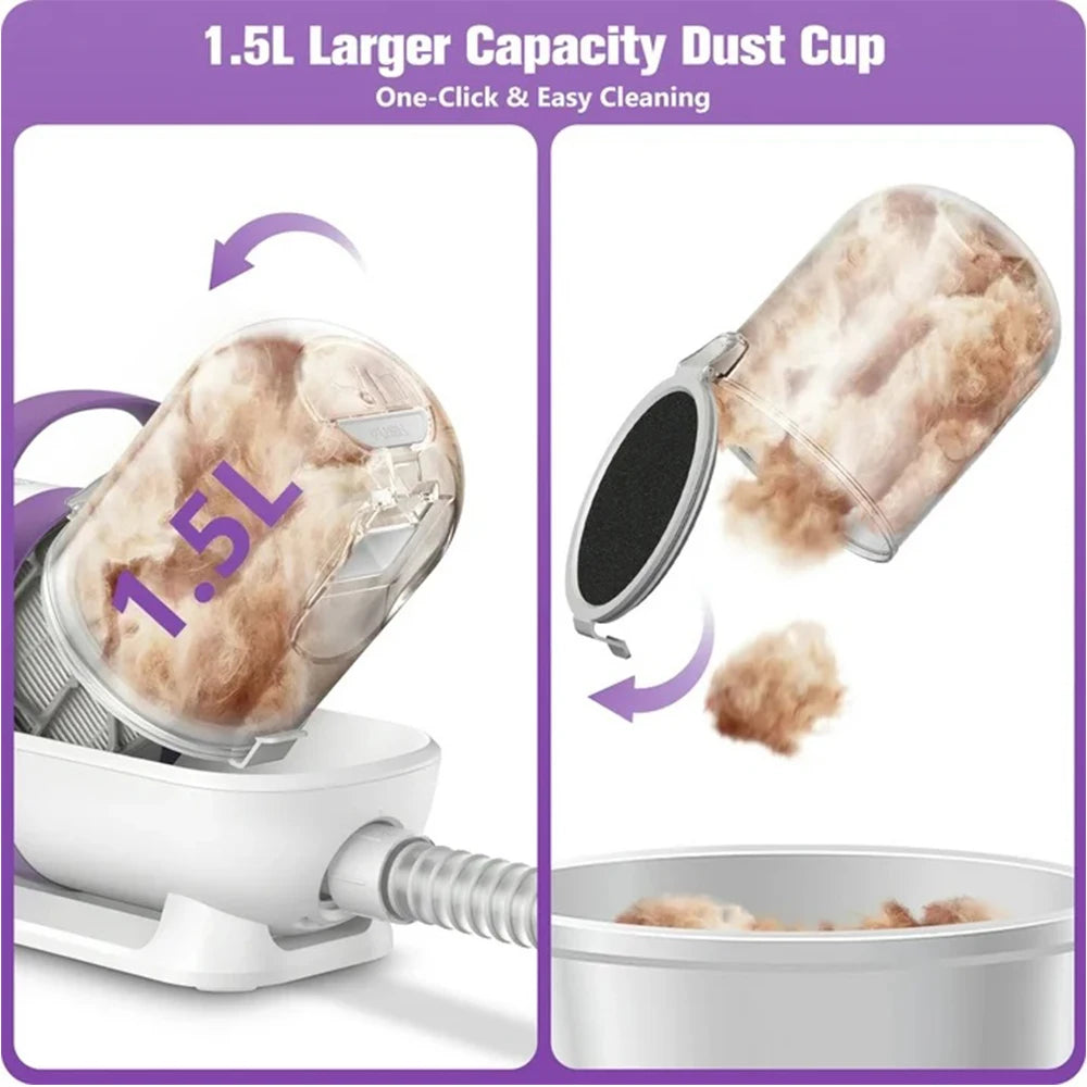 Homeika Pet Grooming Vacuum Kit with Nail Grinder and Brush