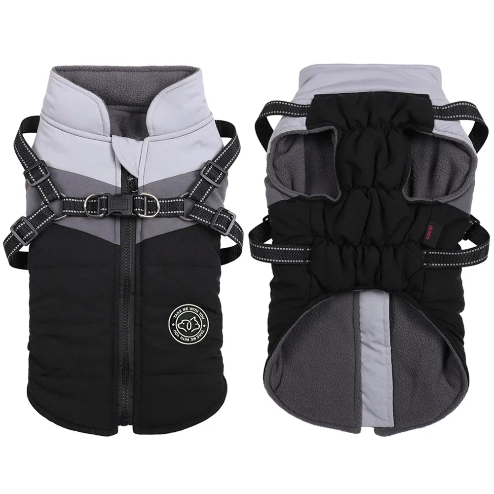 Winter Waterproof Dog Harness Vest For Small Dogs Warm Coat