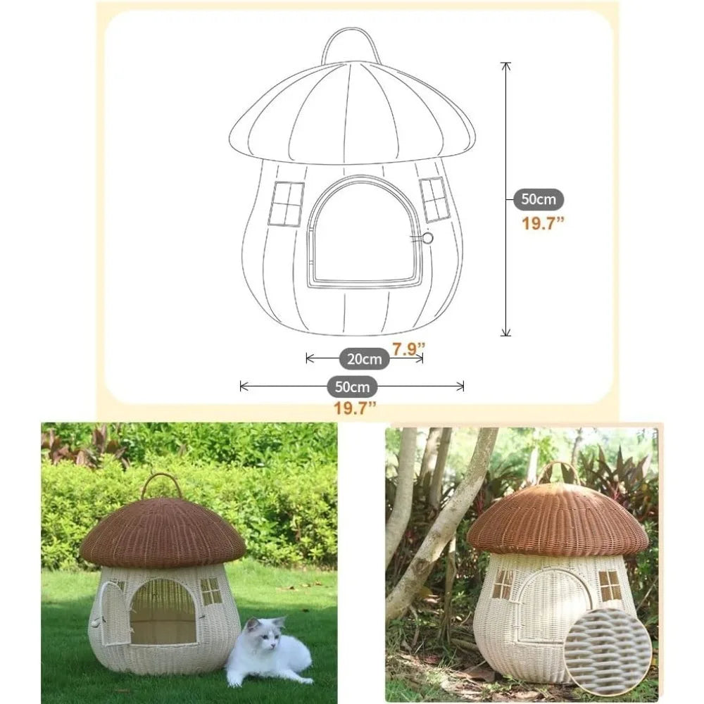 Dual Use Pet Nest Mushroom House For Cozy Indoor Pets