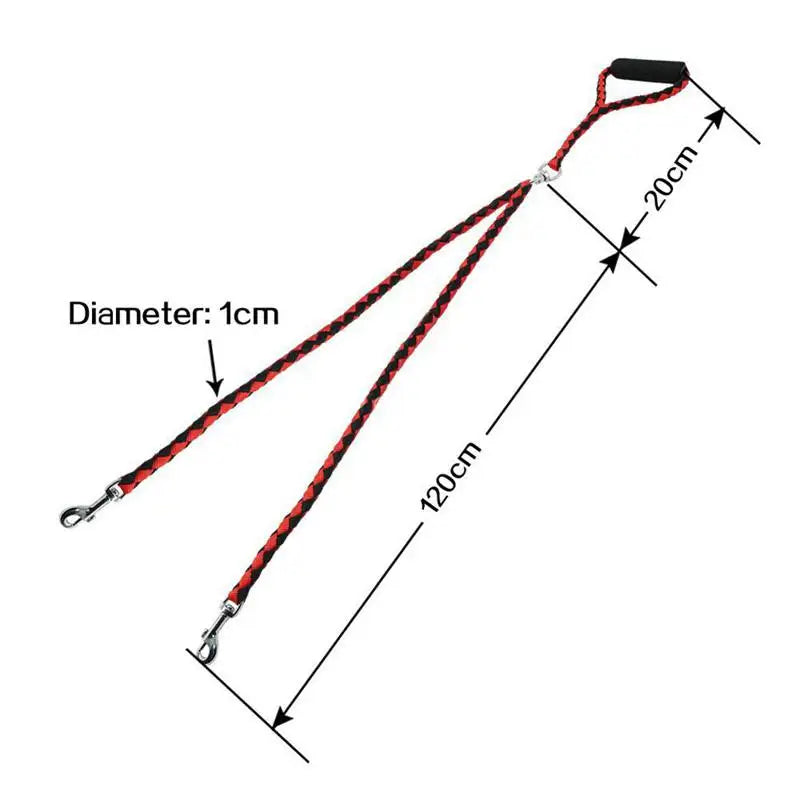 Double Leash For Dogs With 360 Degree Rotation And Safety
