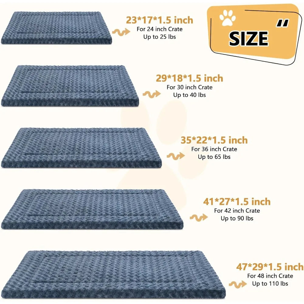 dog bed mat washable reversible dog crate pad soft fluffy 