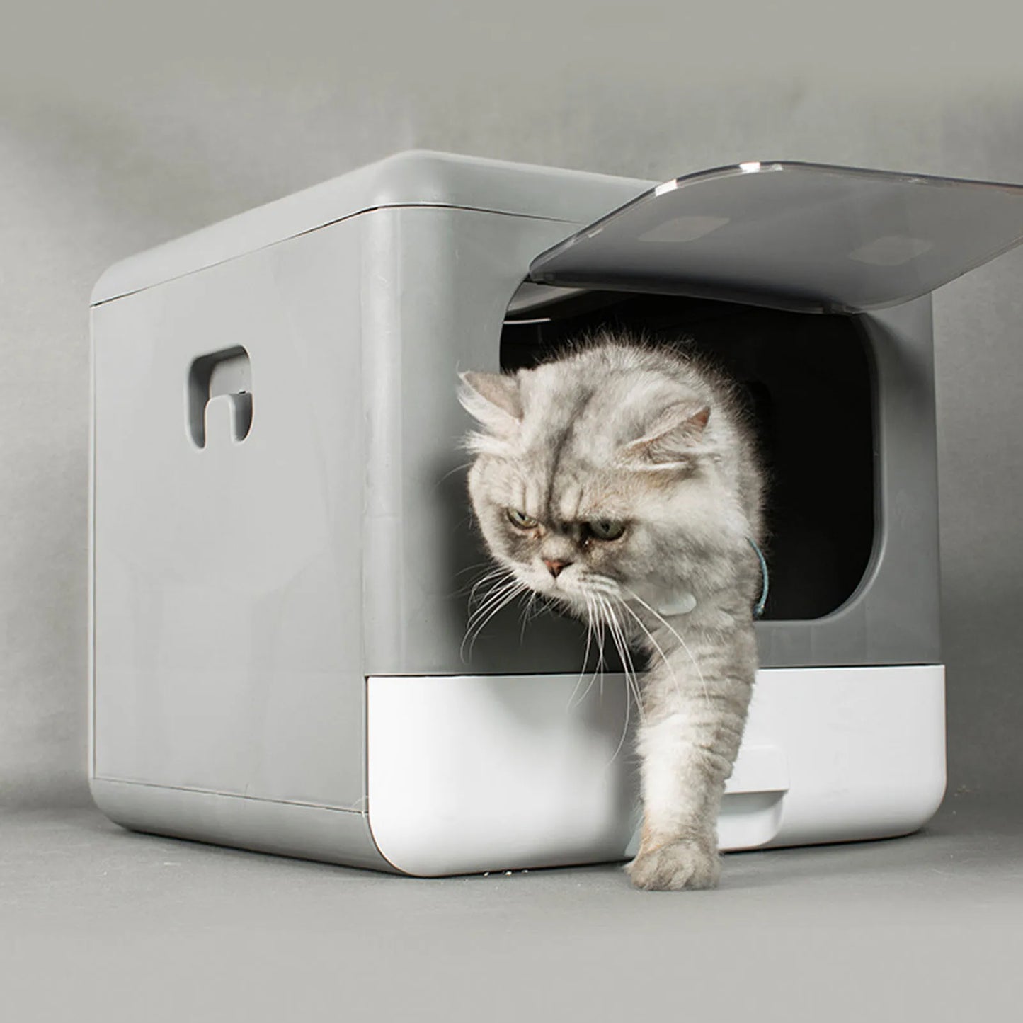 New Foldable Cat Litter Box Front Entry & Top Exit Toilet Boxes Enclosed Foldable Kitty Toilet Extra Large Pet Toilet