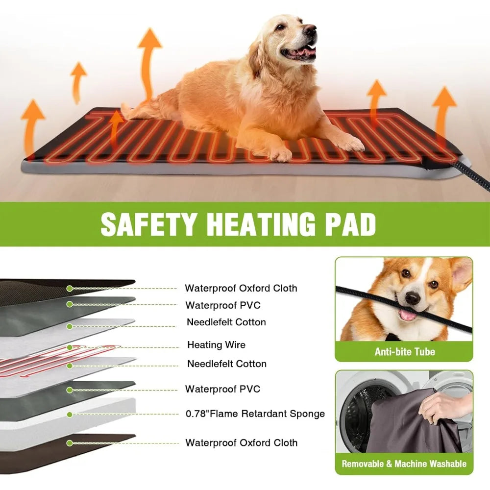 Heated Outdoor Dog House Insulated Weatherproof Wooden