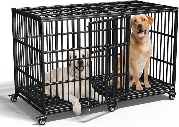 54 inch Heavy Duty Indestructible Dog Crate, Escape Proof Dog 