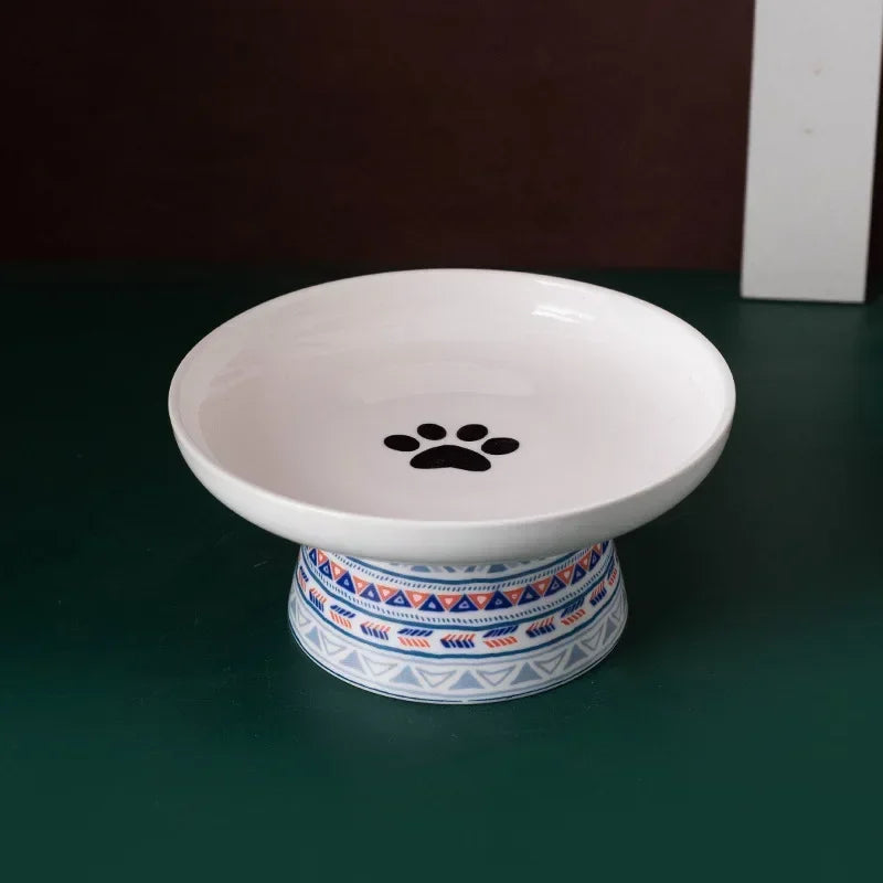 Small Dogs Raised Drinking Supplies Bohemian Food Water Bowl Cat Feeders Pet Ceramic Eating